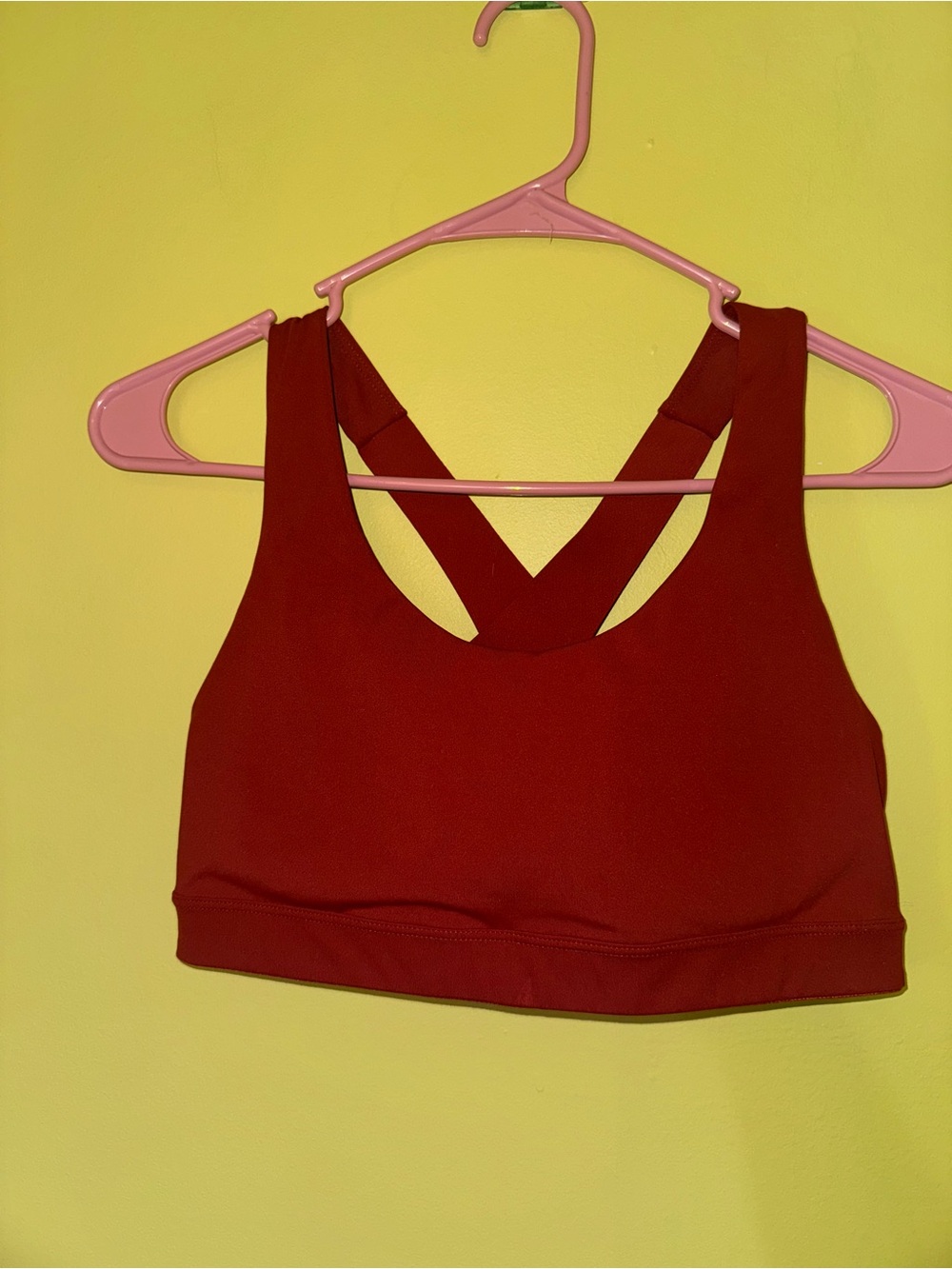 NWT Rust red sports bra and shorts matching set